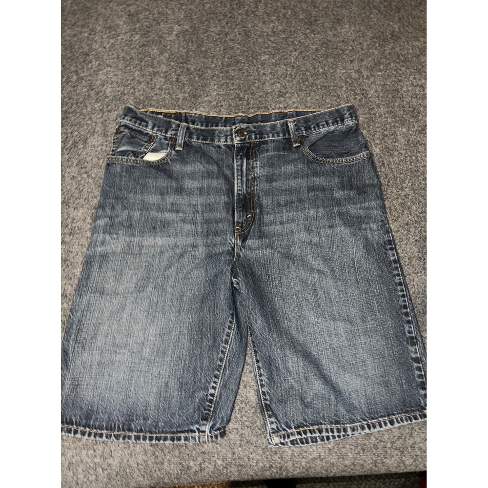 Levis 569 Loose Straight Denim Shorts Mens 40 Blue Dark Wash Cotton 569-0238